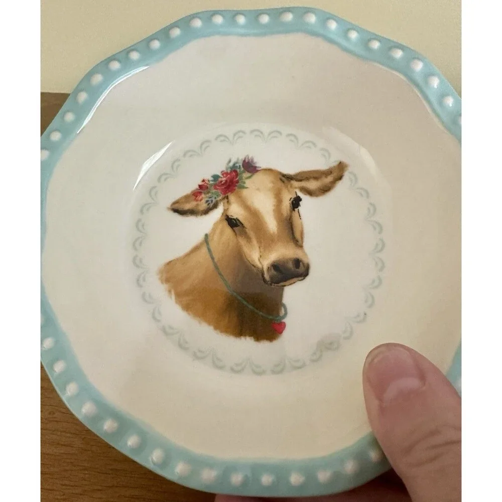 Pioneer Woman SWEET ROMANCE BLOSSOMS Mini Pie Bowl 4.75” Cow Cottagecore Grandma